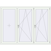 REHAU Euro 60 2010x1510 мм Білий (RAL 9016) з двох сторін