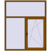 REHAU Euro 60 1500x1800 мм GOLDEN OAK з двох сторін