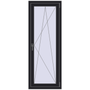 REHAU SYNEGO MD 600x1600 мм BLACK_ULTI-MATT з двох сторін