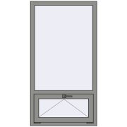 Altest Pony 375 800x1500 мм RAL 9007 Grey aluminium з двох сторін Altest Pony 375 800x1500 мм RAL 9007 Grey aluminium з двох сторін