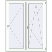REHAU Euro 60 1290x1615 мм Білий (RAL 9016) з двох сторін