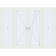 REHAU Euro 70 2300x1700 мм Білий (RAL 9016) з двох сторін