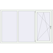 REHAU Euro 70 2070x1330 мм Білий (RAL 9016) з двох сторін REHAU Euro 70 2070x1330 мм Білий (RAL 9016) з двох сторін