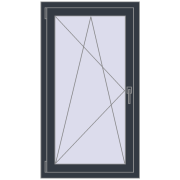 REHAU Euro 70 700x1250 мм ANTHRACITE_GREY_STRUKTURAL з двох сторін