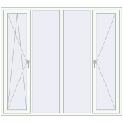 REHAU Euro 70 2000x1800 мм Білий (RAL 9016) з двох сторін