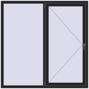 REHAU Euro 60 1600x1600 мм BLACK_ULTI-MATT з двох сторін