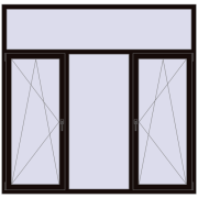 REHAU Euro 70 2050x2000 мм BLACK_BROWN з двох сторін