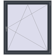 Вікна 1200x1350 мм REHAU Euro 70 ANTHRACITE_GREY_STRUKTURAL з двох сторін