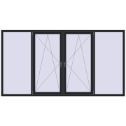 Вікна 3000x1600 мм REHAU Euro 70 BLACK_ULTI-MATT з двох сторін