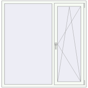 REHAU Euro 70 1540x1570 мм Білий (RAL 9016) з двох сторін REHAU Euro 70 1540x1570 мм Білий (RAL 9016) з двох сторін