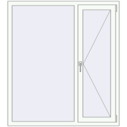 REHAU Euro 70 1300x1450 мм Білий (RAL 9016) з двох сторін