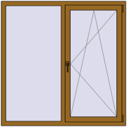REHAU Euro 70 1400x1400 мм LIGHT_OAK з двох сторін