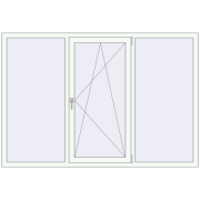 REHAU Euro 70 2050x1420 мм Білий (RAL 9016) з двох сторін REHAU Euro 70 2050x1420 мм Білий (RAL 9016) з двох сторін