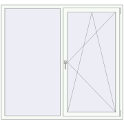 Вікна 1700x1600 мм REHAU SYNEGO MD Білий (RAL 9016) з двох сторін