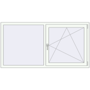 Вікна 1750x900 мм REHAU Euro 70 Білий (RAL 9016) з двох сторін