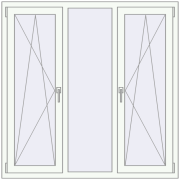 REHAU Euro 70 1400x1400 мм Білий (RAL 9016) з двох сторін REHAU Euro 70 1400x1400 мм Білий (RAL 9016) з двох сторін
