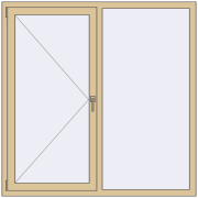 REHAU Euro 60 1500x1500 мм RAL 1014 Ivory з двох сторін REHAU Euro 60 1500x1500 мм RAL 1014 Ivory з двох сторін