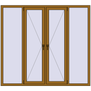 Вікна 2000x1800 мм REHAU Euro 60 LIGHT_OAK з двох сторін