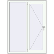 REHAU Euro 60 1100x1500 мм Білий (RAL 9016) з двох сторін