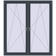 Вікна 1600x1800 мм REHAU Euro 70 ANTHRACITE_GREY_STRUKTURAL з двох сторін