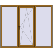 REHAU Euro 70 1700x1400 мм LIGHT_OAK з двох сторін