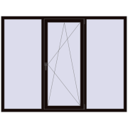 REHAU Euro 70 2050x1560 мм BLACK_BROWN з двох сторін