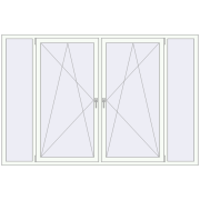 REHAU Euro 60 2400x1600 мм Білий (RAL 9016) з двох сторін REHAU Euro 60 2400x1600 мм Білий (RAL 9016) з двох сторін