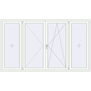 Вікна 2500x1450 мм REHAU Euro 60 Білий (RAL 9016) з двох сторін