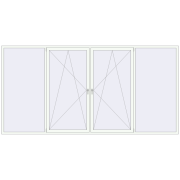 REHAU Euro 70 4000x2000 мм Білий (RAL 9016) з двох сторін