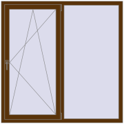 REHAU Euro 70 1500x1500 мм WALNUT з двох сторін REHAU Euro 70 1500x1500 мм WALNUT з двох сторін