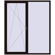 REHAU Euro 70 1800x2100 мм BLACK_BROWN з двох сторін