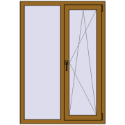 REHAU Euro 60 1005x1450 мм LIGHT_OAK з двох сторін