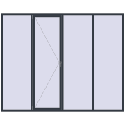 Вікна 3000x2400 мм REHAU SYNEGO MD ANTHRACITE_GREY_STRUKTURAL з двох сторін