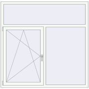 Вікна 1624x1600 мм Altest Pony 375 RAL 9016 Traffic white з двох сторін