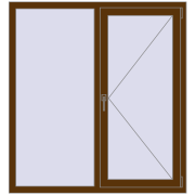 REHAU Euro 70 1300x1400 мм WALNUT з двох сторін
