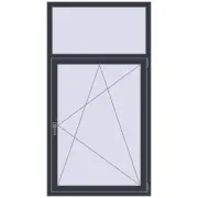 REHAU SYNEGO MD 990x1850 мм ANTHRACITE_GREY_STRUKTURAL з двох сторін