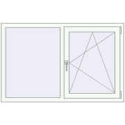 REHAU Euro 70 1400x900 мм Білий (RAL 9016) з двох сторін