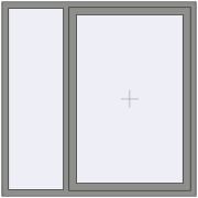 Вікна 1500x1500 мм Altest Pony 375 RAL 9007 Grey aluminium з двох сторін