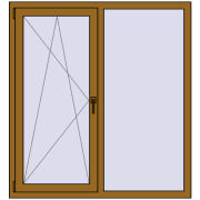 REHAU Euro 60 1300x1400 мм LIGHT_OAK з двох сторін