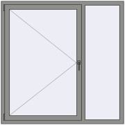 Вікна 1500x1500 мм Altest Pony 375 RAL 9007 Grey aluminium з двох сторін