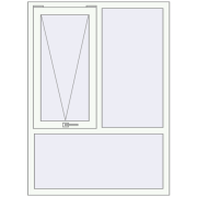 REHAU Euro 70 1100x1500 мм Білий (RAL 9016) з двох сторін