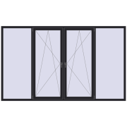 Вікна 3000x1800 мм REHAU Euro 60 BLACK_ULTI-MATT з двох сторін