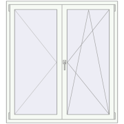 REHAU Euro 70 1340x1460 мм Білий (RAL 9016) з двох сторін