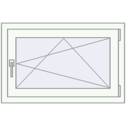 REHAU Euro 70 900x590 мм Білий (RAL 9016) з двох сторін