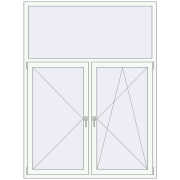 REHAU Euro 70 1500x2000 мм Білий (RAL 9016) з двох сторін