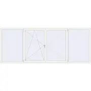 REHAU Euro 60 3900x1520 мм Білий (RAL 9016) з двох сторін REHAU Euro 60 3900x1520 мм Білий (RAL 9016) з двох сторін