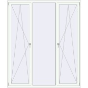 REHAU Euro 70 2000x2350 мм Білий (RAL 9016) з двох сторін