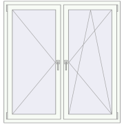 REHAU SYNEGO MD 1350x1430 мм Білий (RAL 9016) з двох сторін
