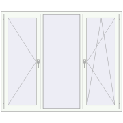 REHAU Brillant-Design 1800x1499 мм Білий (RAL 9016) з двох сторін