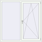 Вікна 1450x1450 мм REHAU Euro 70 Білий (RAL 9016) з двох сторін